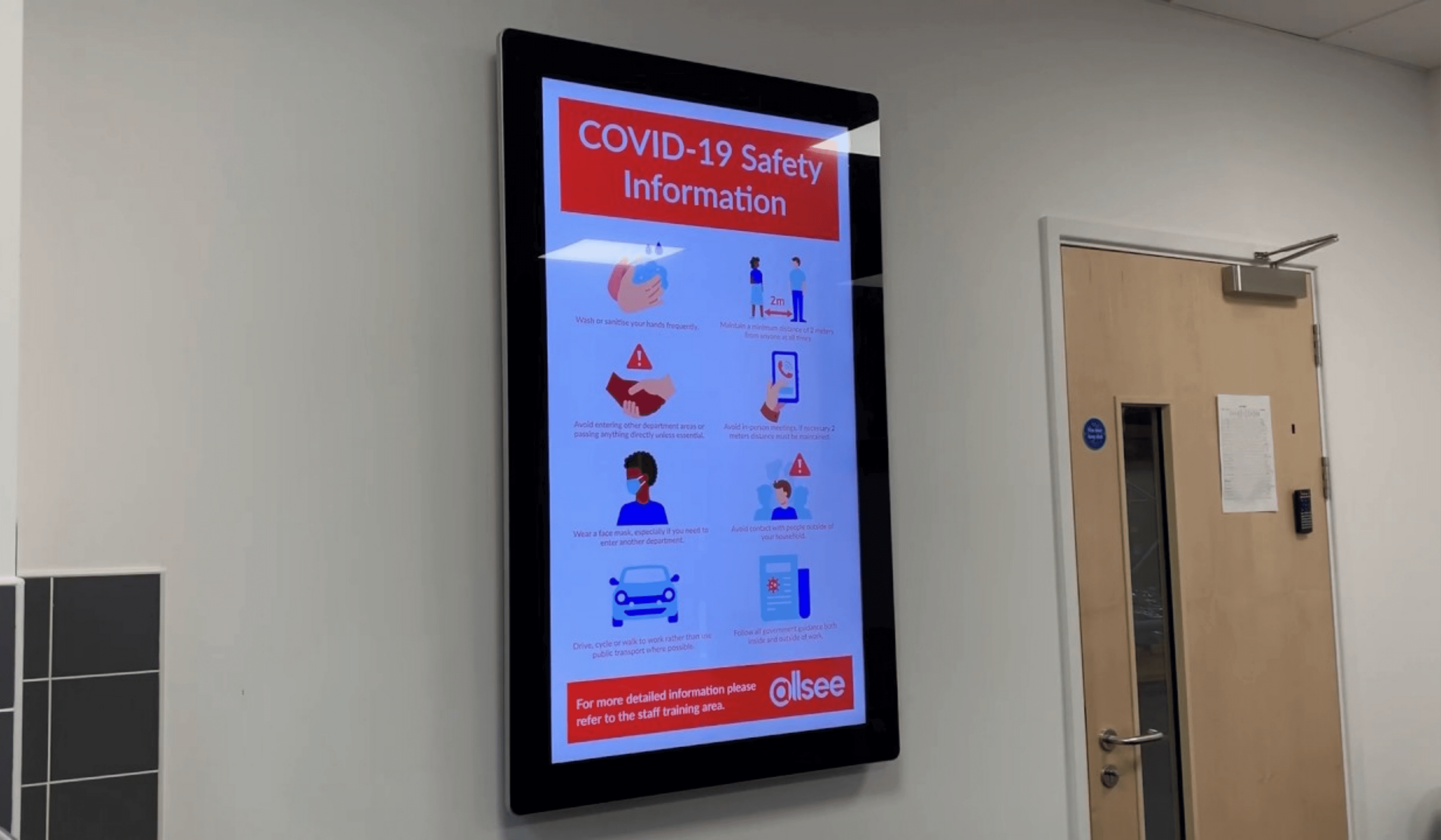 Digital signage safety posters